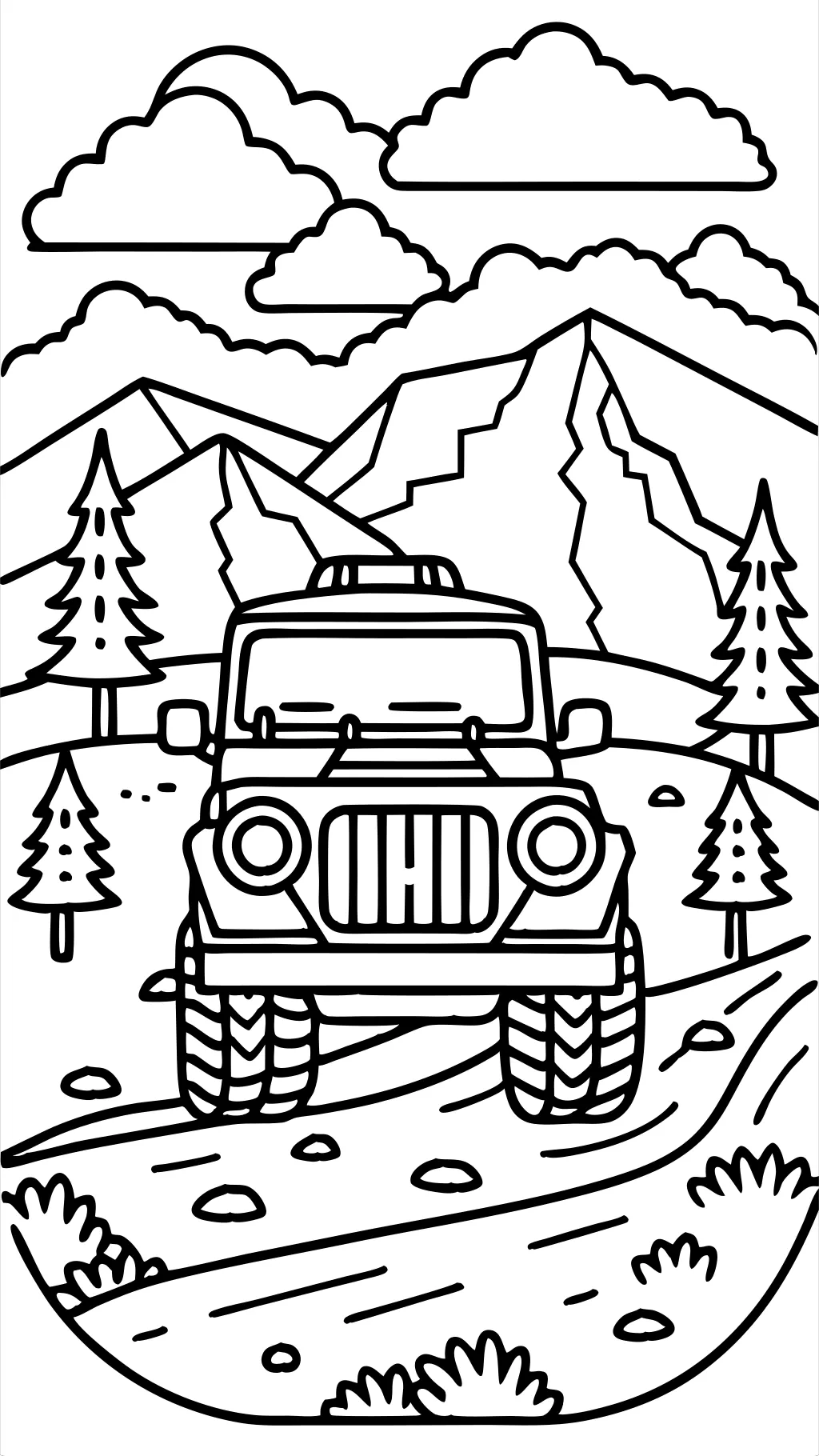 Página para colorear de Jeep